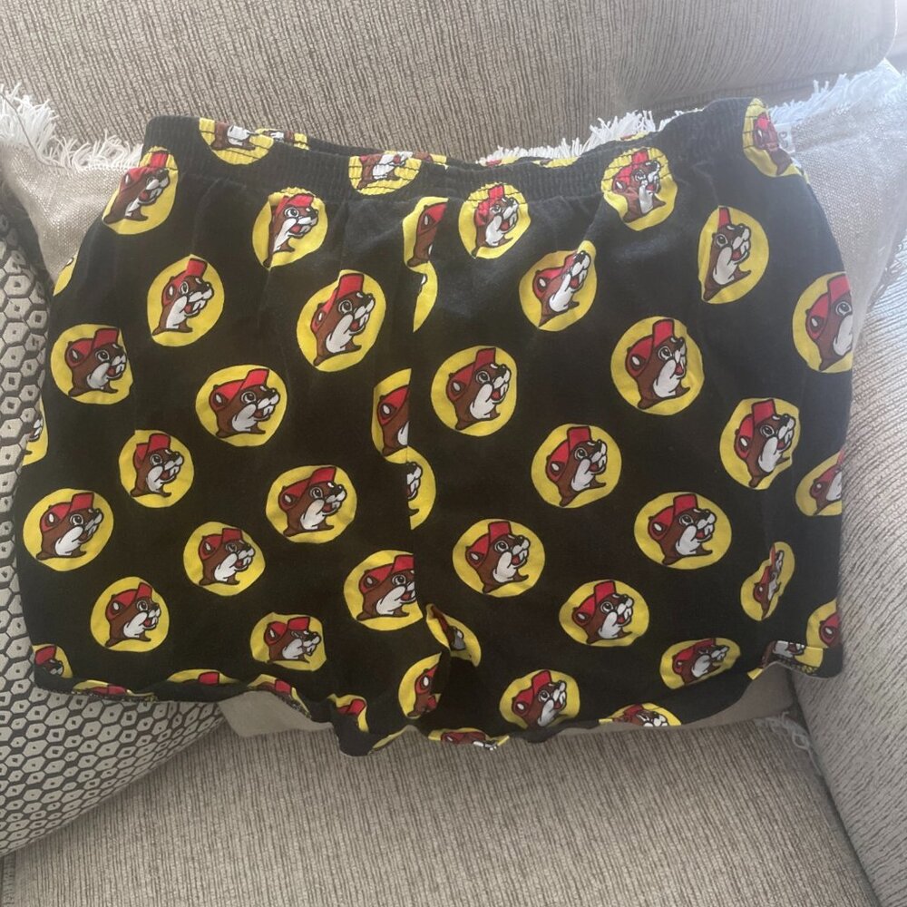 BUC-EES Black Bucky The Beaver Lounge Boxer SHORTS Size Small